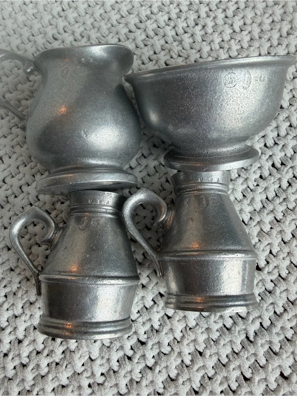 Wilton Armetale Metallic Silver Creamer and Sugar Set
